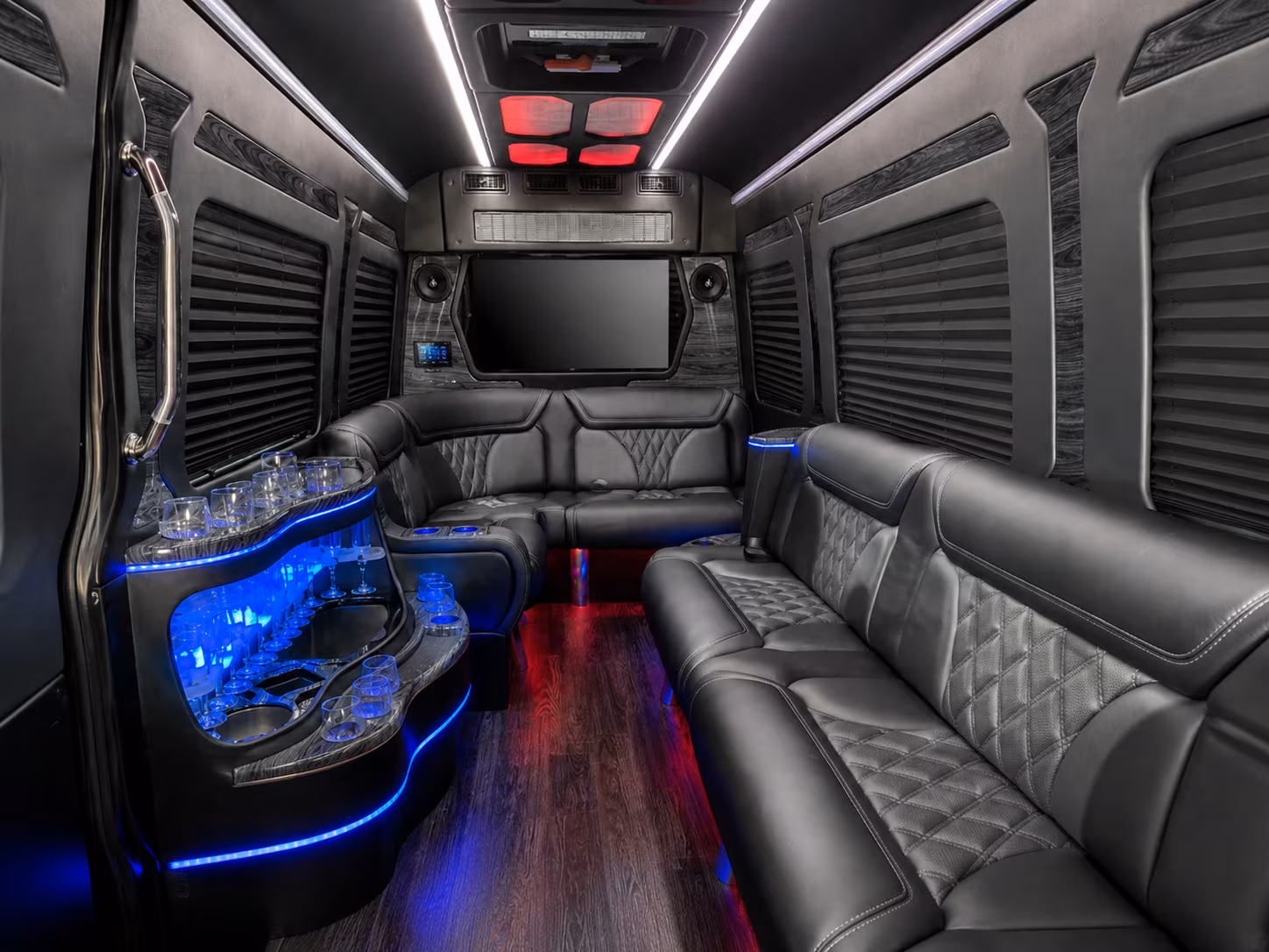 farmington hills 50 passenger party bus inside